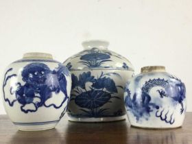 TWO CHINESE BLUE AND WHITE JARS, 19TH CENTURY