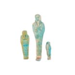 THREE ANCIENT EGYPTIAN FAIENCE USHABTI