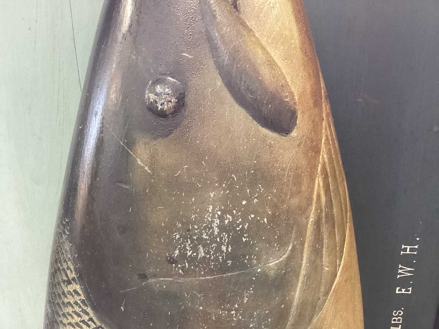 AN EARLY 20TH CENTURY FOLK ART CARVED AND PAINTED WOOD MODEL OF AN ATLANTIC SALMON - Image 4 of 21