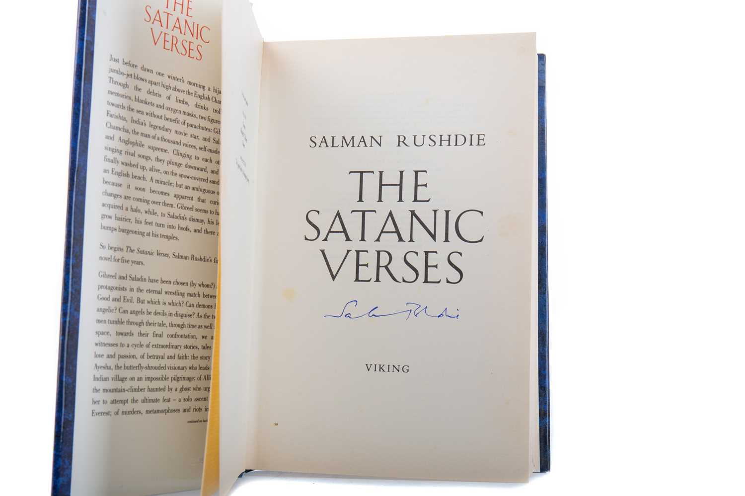 RUSHDIE (S.); THE SATANIC VERSES, A SIGNED FIRST EDITION - Image 2 of 2