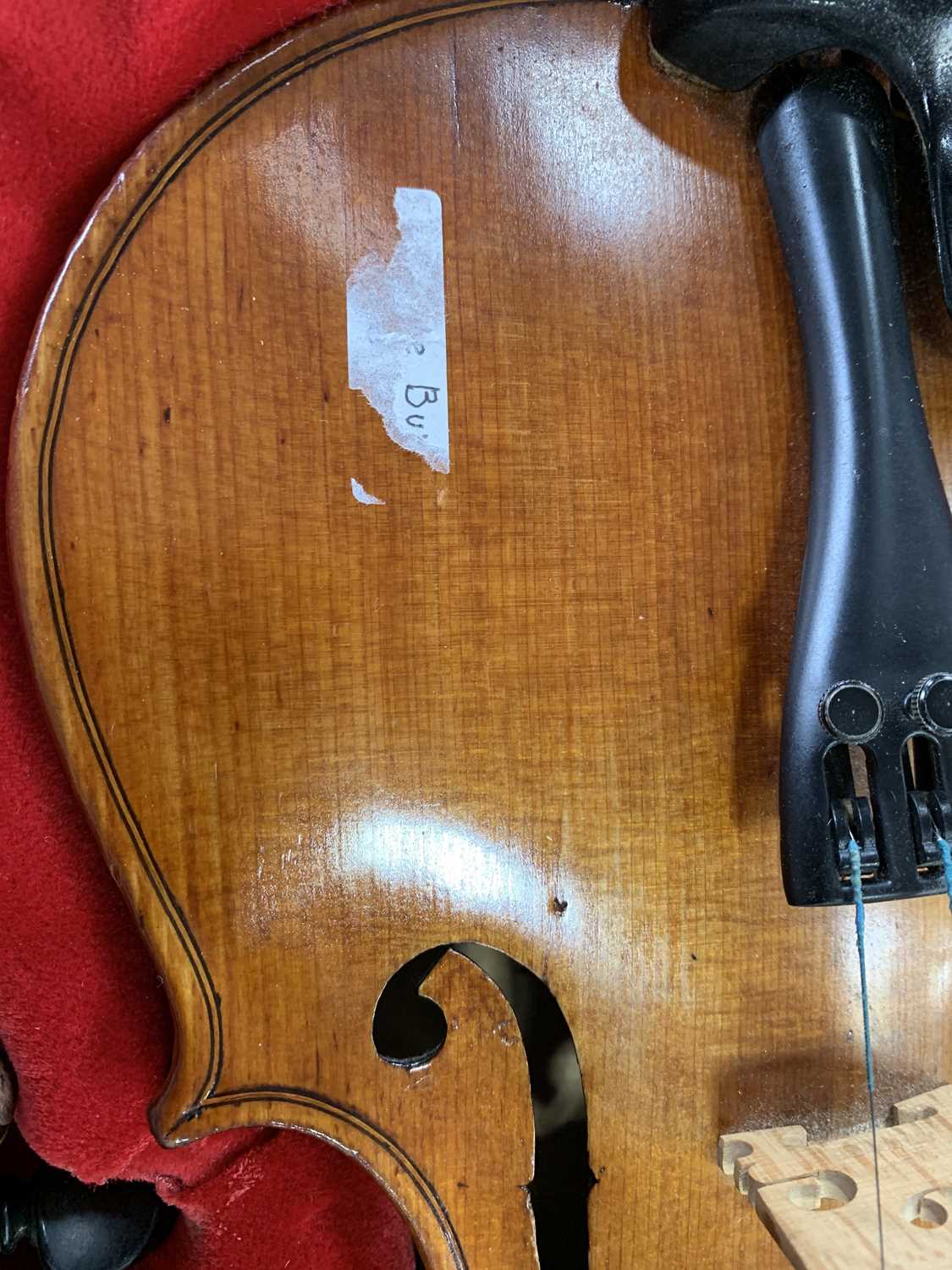 TWO VIOLINS AND BOWS IN A SINGLE CASE - Image 21 of 36