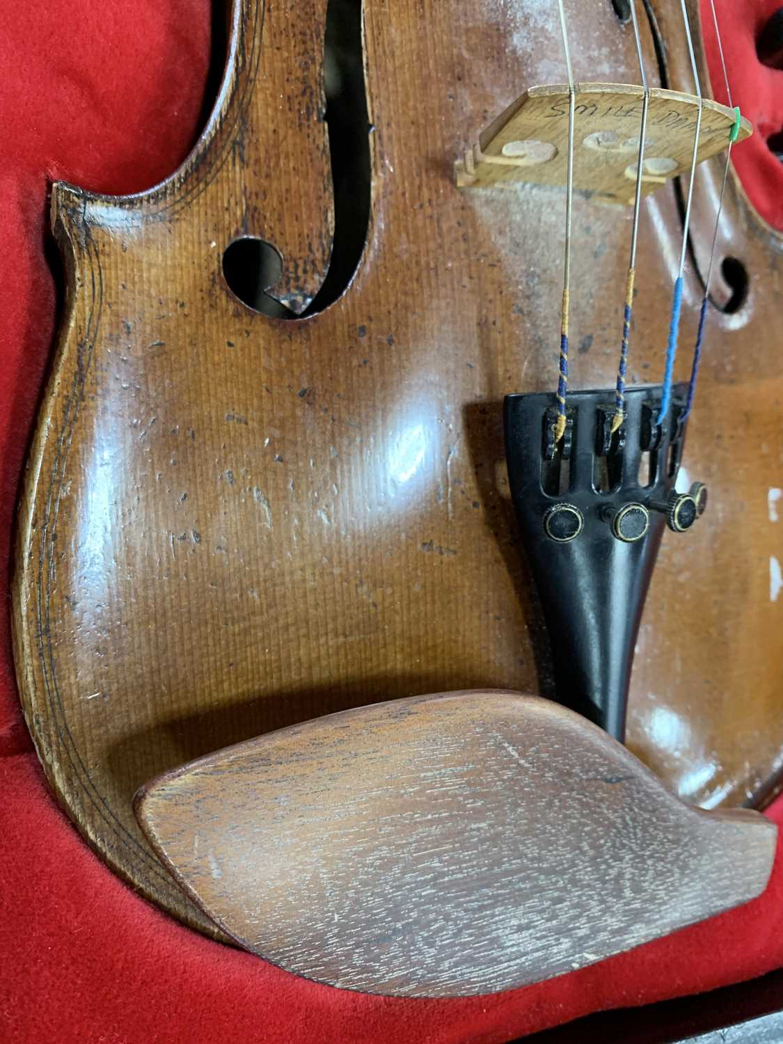 TWO VIOLINS AND BOWS IN A SINGLE CASE - Image 18 of 36