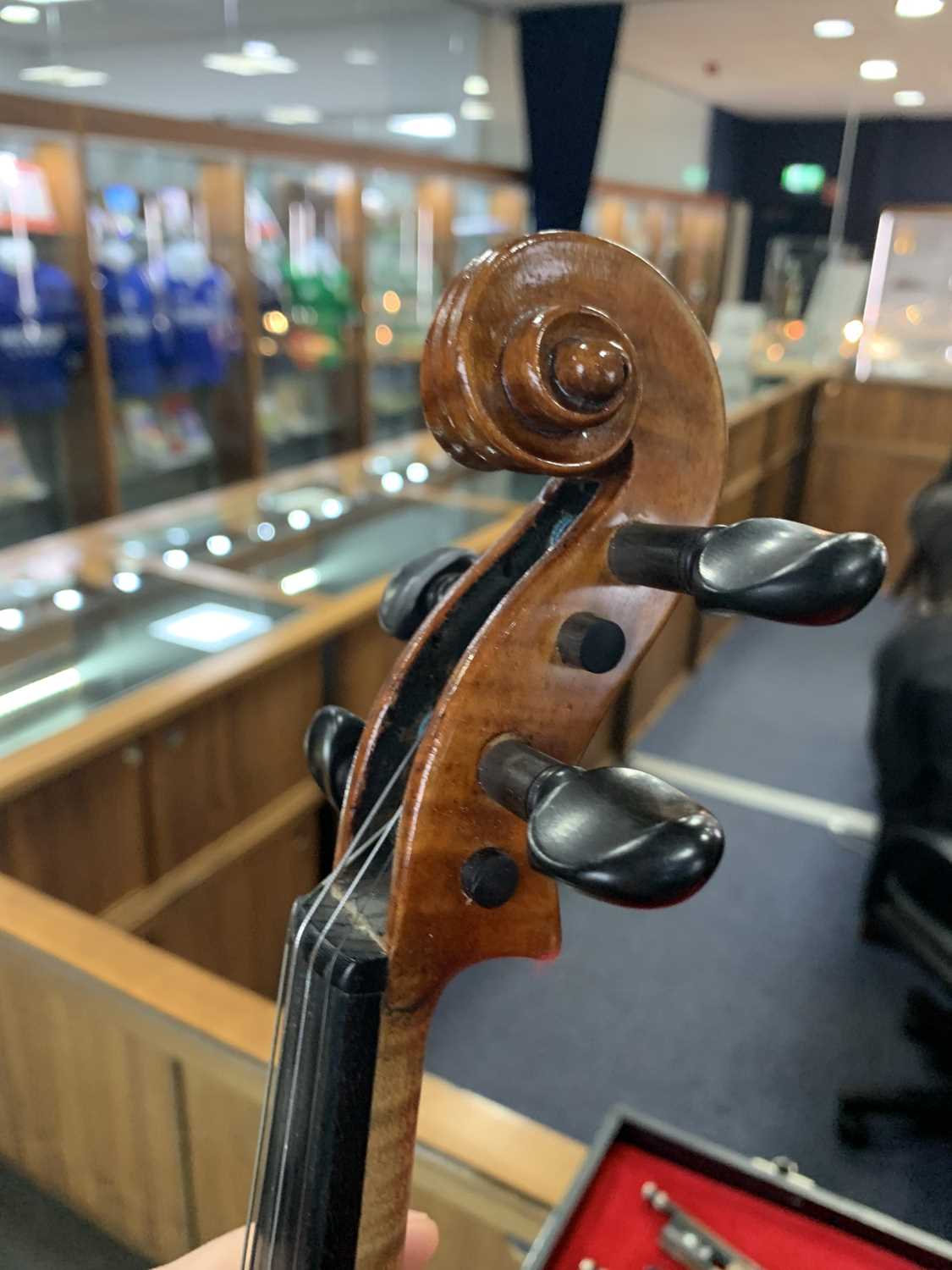 TWO VIOLINS AND BOWS IN A SINGLE CASE - Image 8 of 36