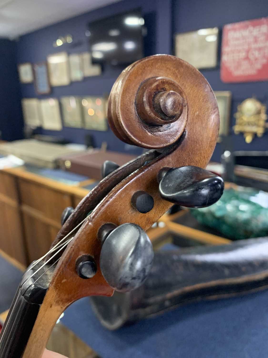 TWO VIOLINS AND BOWS IN A SINGLE CASE - Image 12 of 36