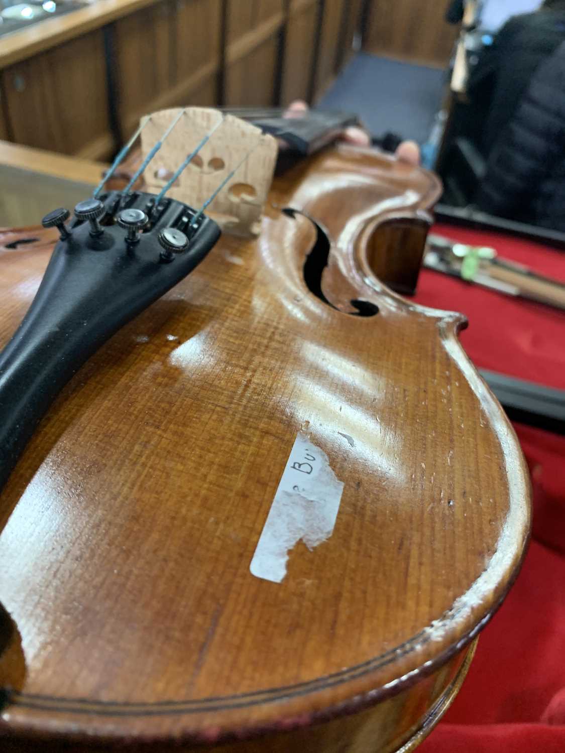 TWO VIOLINS AND BOWS IN A SINGLE CASE - Image 5 of 36