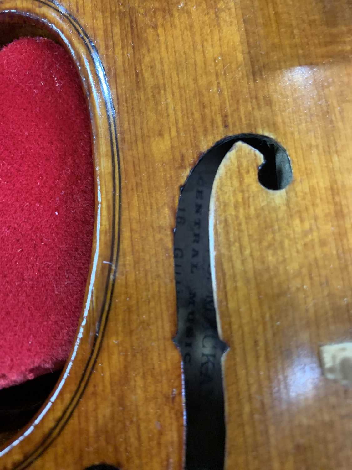 TWO VIOLINS AND BOWS IN A SINGLE CASE - Image 17 of 36