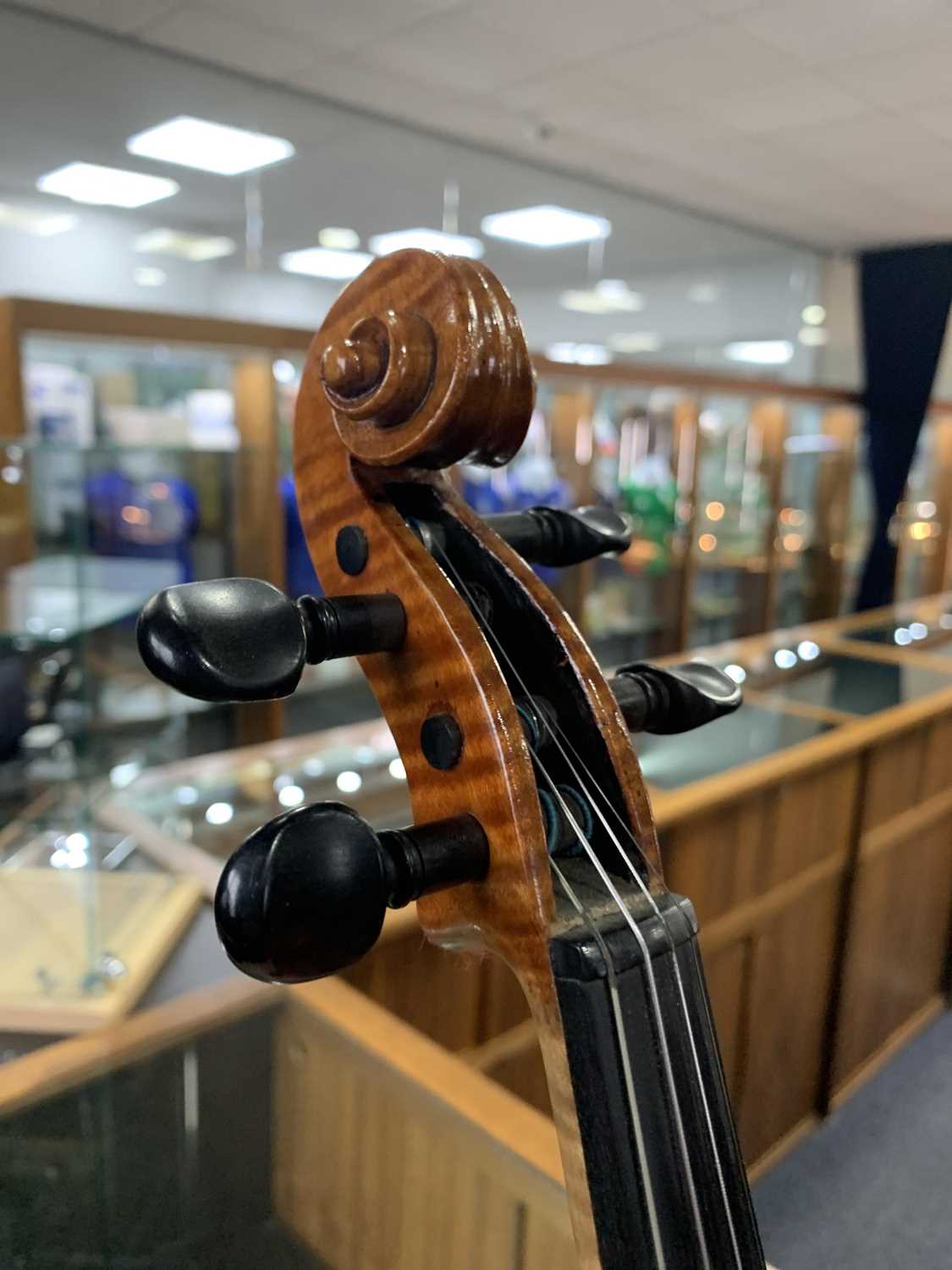 TWO VIOLINS AND BOWS IN A SINGLE CASE - Image 7 of 36