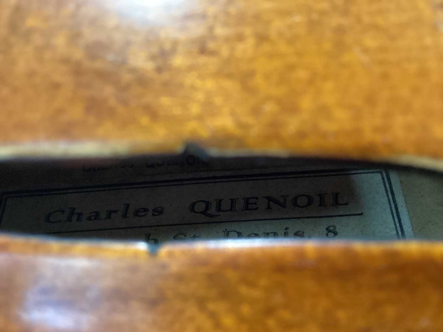 A FRENCH FULL SIZE VIOLIN BY CHARLES QUENOIL OF PARIS - Image 7 of 8