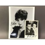 JOAN COLLINS, TWO SIGNED PHOTOGRAPHS