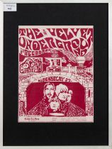 VELVET UNDERGROUND - CONCERT FLYER, AUGUST 11-12 1967, BOSTON TEA PARTY, BOSTON WITH THE FREEBORN