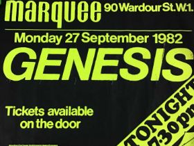 GENESIS, CONCERT FLY POSTER FOR THE MARQUEE CLUB 27 SEPTEMBER 1982, THREE SIDES LIVE ENCORE TOUR