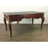 A KINGWOOD AND GILT METAL BUREAU PLAT OF LOUIS XV DESIGN