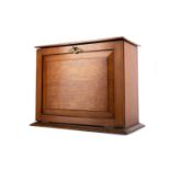 A VICTORIAN LIGHT OAK STATIONERY BOX