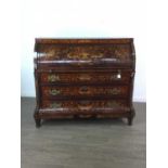 A 19TH CENTURY DUTCH WALNUT MARQUETRY BUREAU