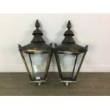 A PAIR OF EARLY 20TH CENTURY LANTERNS