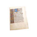 A RENAISSANCE ILLUMINATED MANUSCRIPT LEAF ATTRIBUTED TO THE WORKSHOP OF JEAN COENE