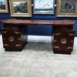 JAPANESE BAMBOO PARTNER'S DESK CIRCA MID-20TH CENTURY