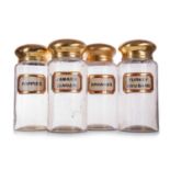 SET OF FOUR VICTORIAN GLASS APOTHECARY JARS, 19TH CENTURY