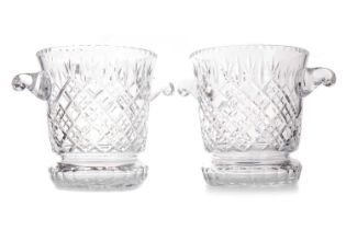 PAIR OF CRYSTAL CHAMPAGNE BUCKETS, MID-LATE 20TH CENTURY