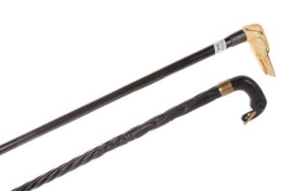 VICTORIAN LACQUERED WALKING CANE, LATE 19TH CENTURY