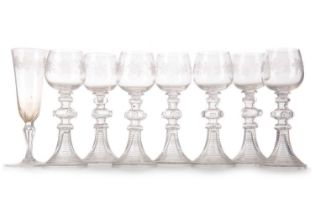 SET OF SEVEN WINE GLASSES, EARLY 20TH CENTURY