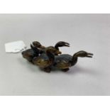 AUSTRIAN COLD PAINTED BRONZE GROUP OF DUCKS, LATE 19TH/EARLY 20TH CENTURY