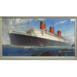 CUNARD WHITE STAR POSTER OF THE R.M.S. QUEEN MARY,