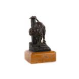 BRONZE FIGURE OF A CAT,