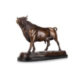 BRONZE SCULPTURE OF A BULL, 20TH CENTURY