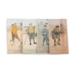 AFTER JOHN HASSALL, SET OF EIGHT GOLFING LITHOGRAPHS EARLY 20TH CENTURY