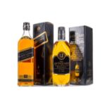 JOHNNIE WALKER 12 YEAR OLD BLACK LABEL AND ANTIQUARY 12 YEAR OLD 75CL