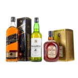 BLACK & WHITE 75CL, GRAND OLD PARR 12 YEAR OLD 1L AND JOHNNIE WALKER 12 YEAR OLD BLACK LABEL 1L