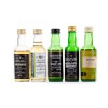 5 CADENHEAD'S MINIATURES - INCLUDING ARDBEG 17 YEAR OLD