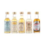 5 ASSORTED WHISKY MINIATURES - INCLUDING HIGHLAND PARK 1962 20 YEAR OLD BLACKADDER