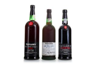 3 BOTTLES OF TAYLOR'S PORT INCLUDING TAYLOR'S 1978 LATE BOTTLED VINTAGE 1L