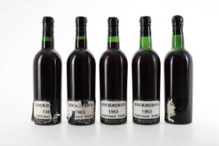 5 BOTTLES OF COCKBURN'S 1963 VINTAGE PORT