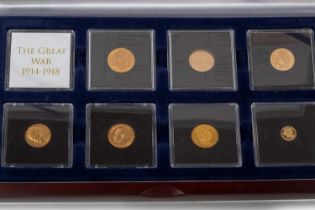 THE GREAT WAR 1914 - 1918 GOLD COIN SET,