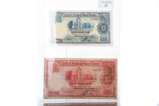 TWO NORTH OF SCOTLAND BANKNOTES,
