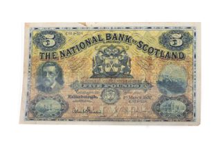 NATIONAL BANK OF SCOTLAND FIVE POUND NOTE,