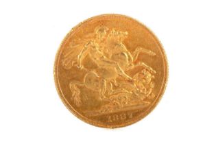 LATE VICTORIAN GOLD SOVEREIGN,