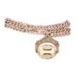 GOLD DOUBLE ROW BRACELET WITH SWIVEL FOB