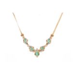 EMERALD AND DIAMOND NECKLET