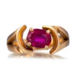 SYNTHETIC RUBY RING