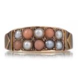 PEARL AND CORAL RING