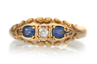 SAPPHIRE AND DIAMOND DRESS RING,