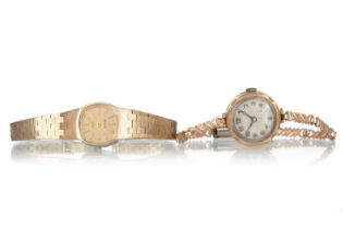 TWO GOLD WRIST WATCHES,