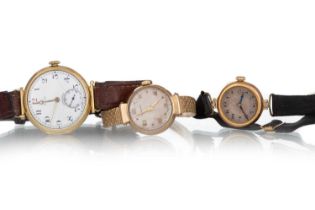 TWO LONGINES WRIST WATCHES, AND ANOTHER,