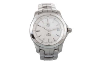 TAG HEUER, LINK STAINLESS STEEL AUTOMATIC WRIST WATCH,