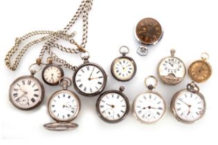 COLLECTION OF POCKET AND FOB WATCHES,