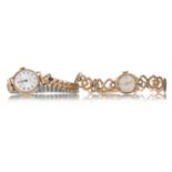 EVERITE AND REGENCY TWO GOLD CASED LADIES WATCHES